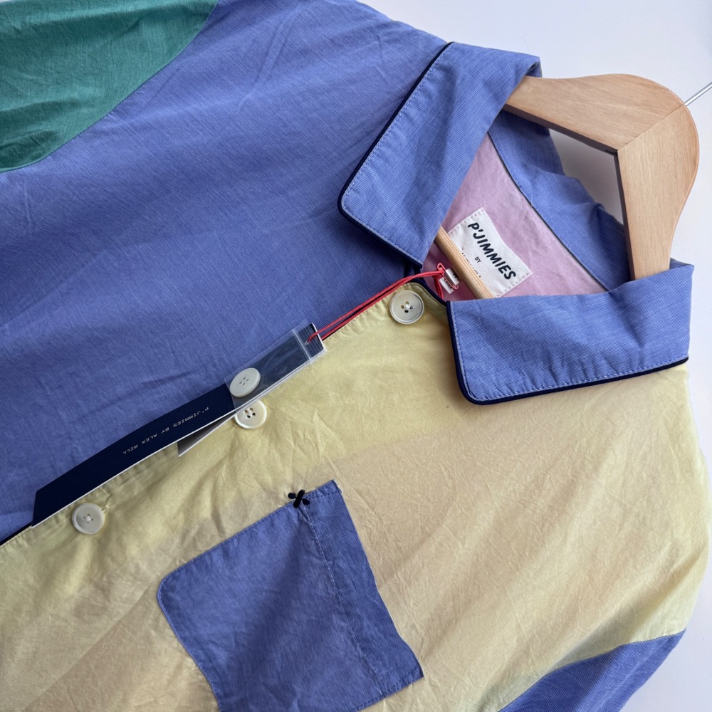 Alex Mill P'Jimmies Sleep Shirt Small Pastel Colorblock